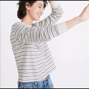 Madewell long sleeve jacquard pocket tee